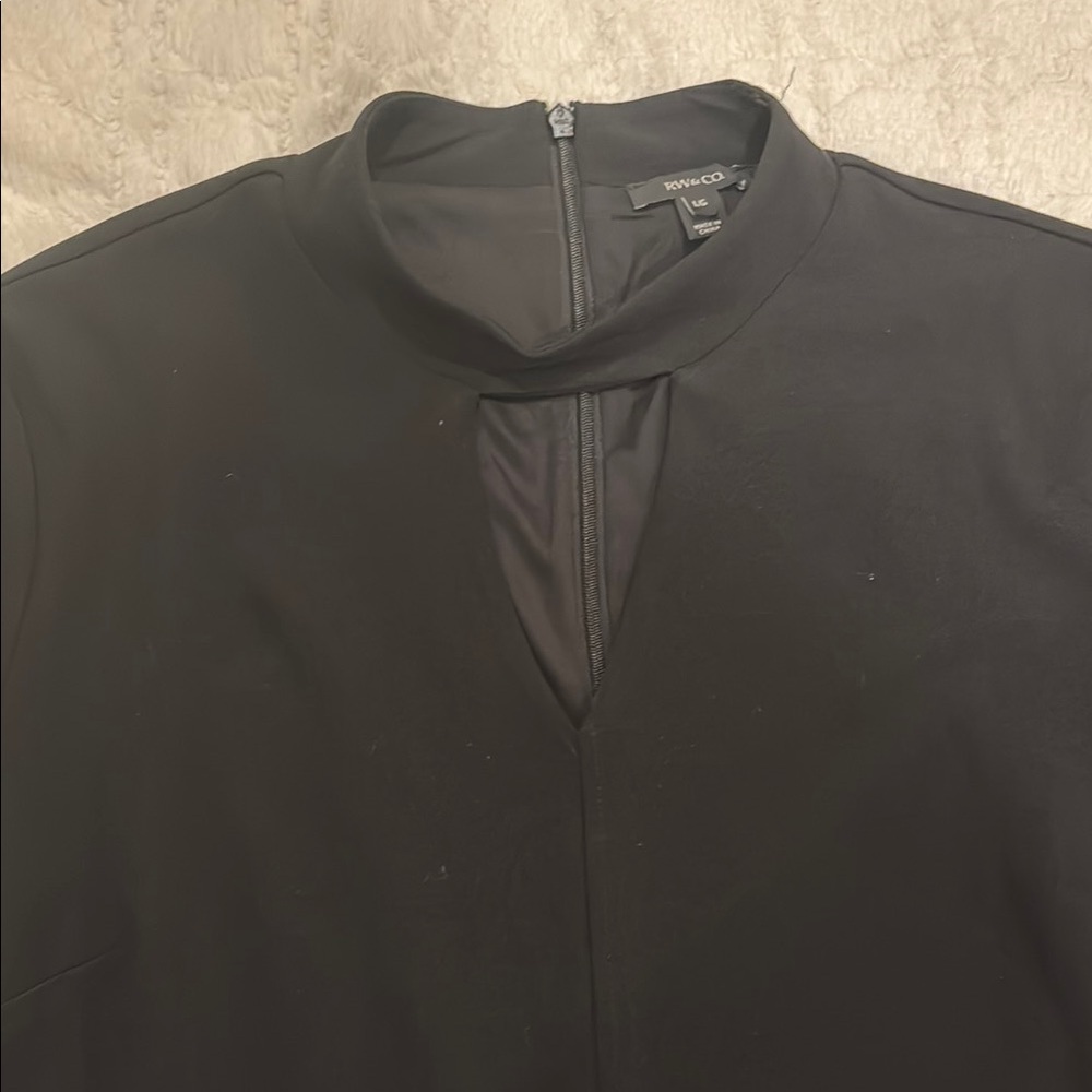 RW & CO Black Mock Neck Dress